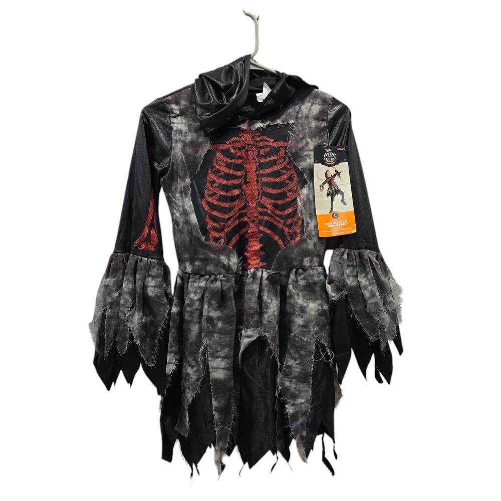 Halloween Costume Girls' Large 10-12 Skeleton Dress